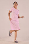 Sweet Moon Knit Cotton Mid Length Nightdress - Millennial Pink — thumbnail 1
